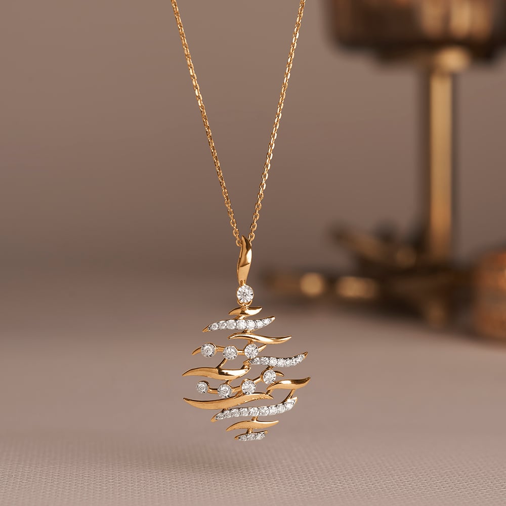Floating Diyas Diamond Pendant