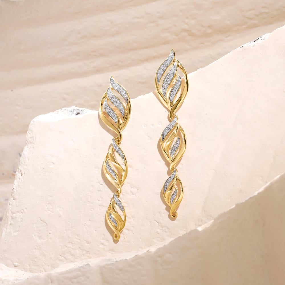 Twirling Grace Diamond Drop Earrings,,hi-res thumbnail 1