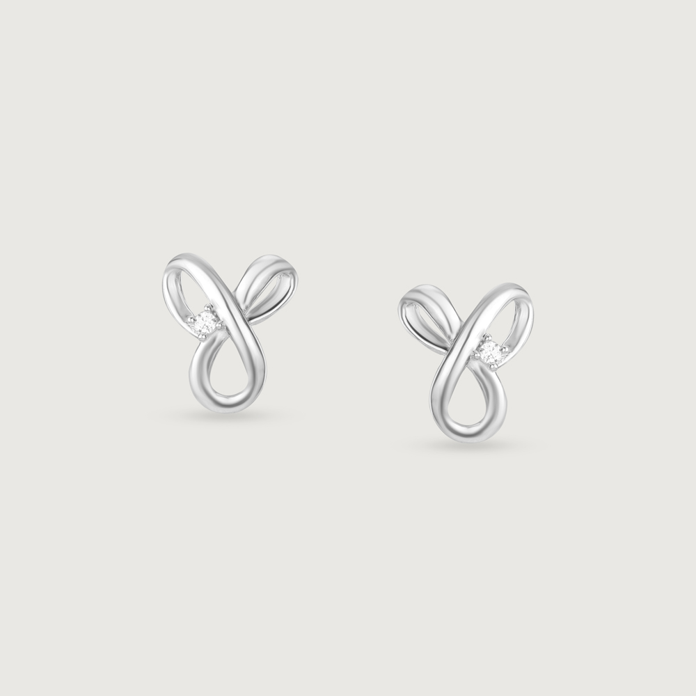 Minimal Spark Silver Stud Earrings,,hi-res thumbnail 3
