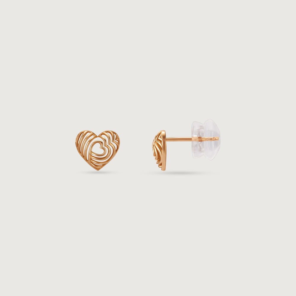 Endless Love Gold Stud Earrings,,hi-res thumbnail 4