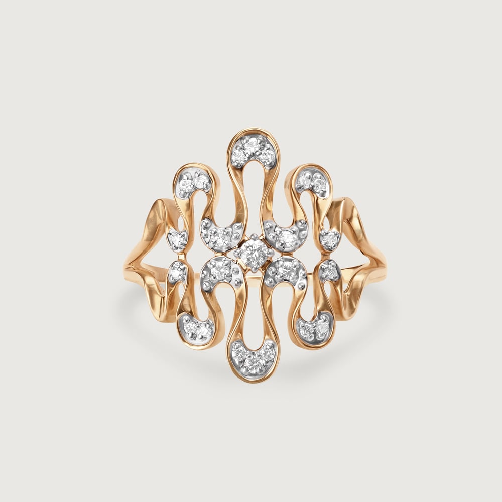 Twisting Tide 14 Kt Gold & Diamond Ring,,hi-res thumbnail 3