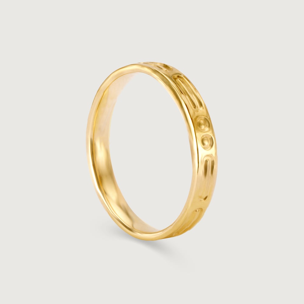 Heartfelt Band 18KT Gold Couple Ring-Single Piece,,hi-res thumbnail 4