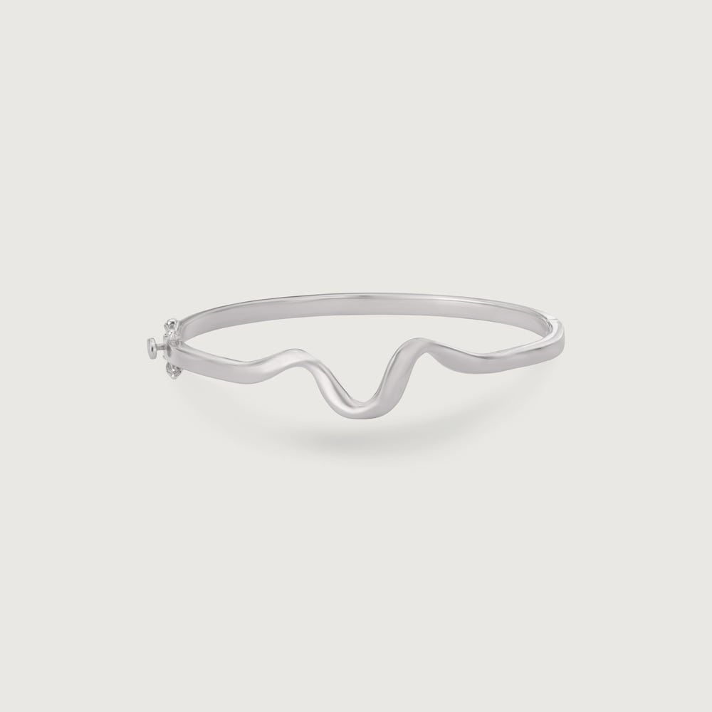 Modern Sculpted Silver Bangle,,hi-res thumbnail 3