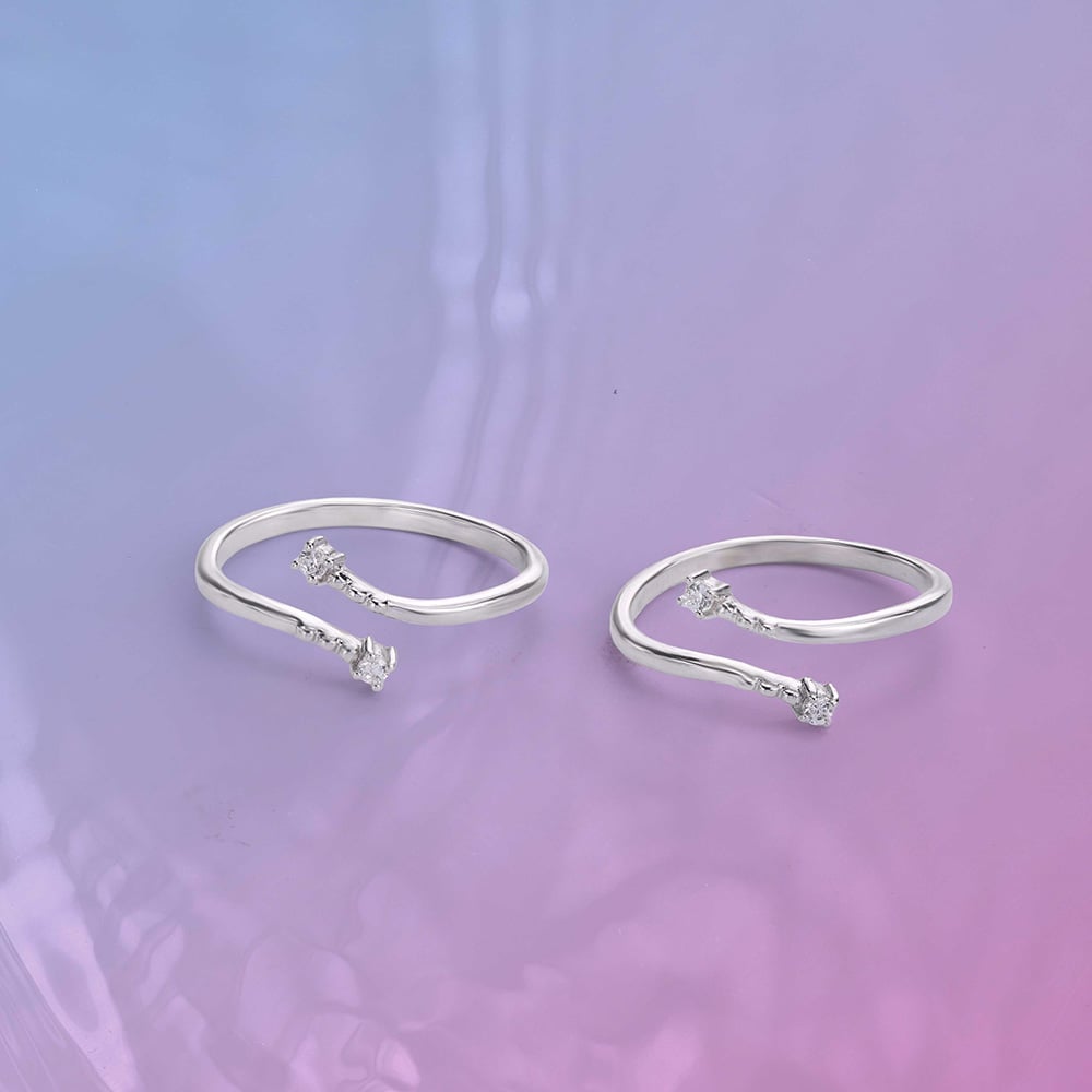 Graceful Beam Silver Toe Rings
