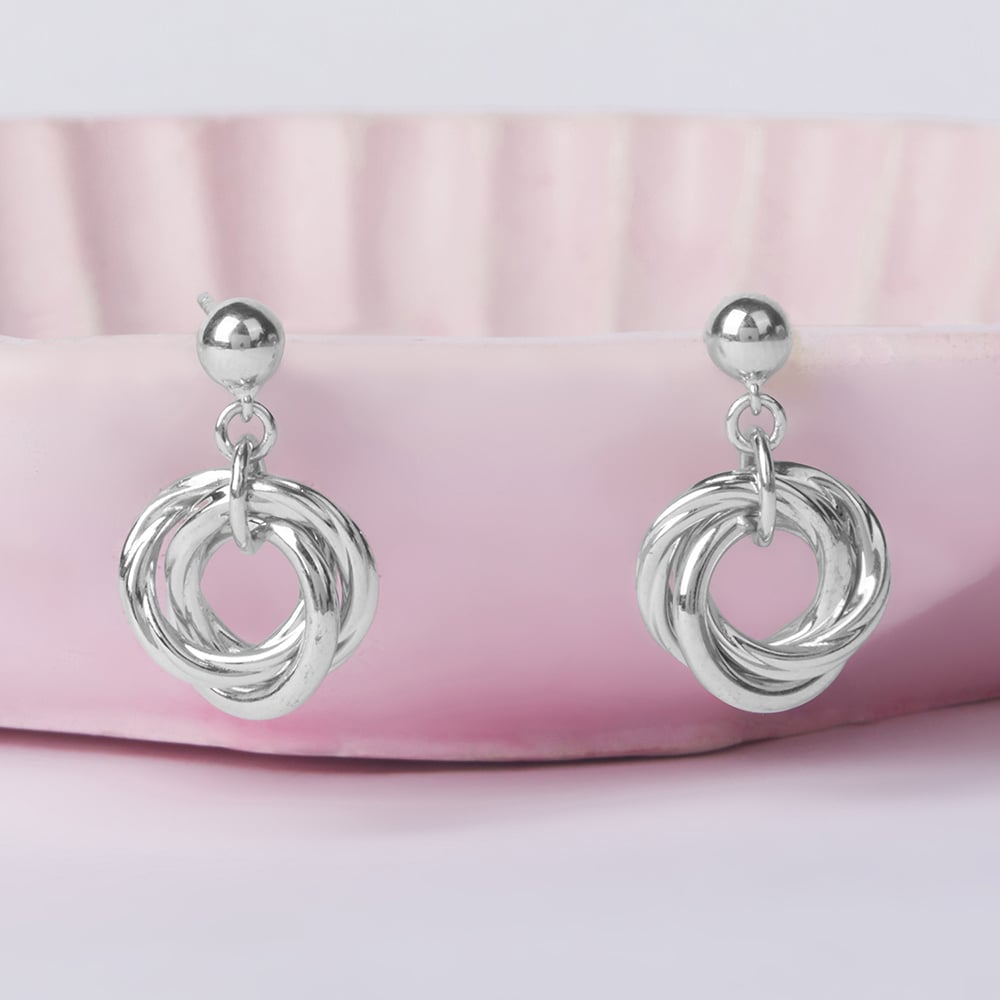 Twisted Loop Silver Drop Earrings,,hi-res thumbnail 1