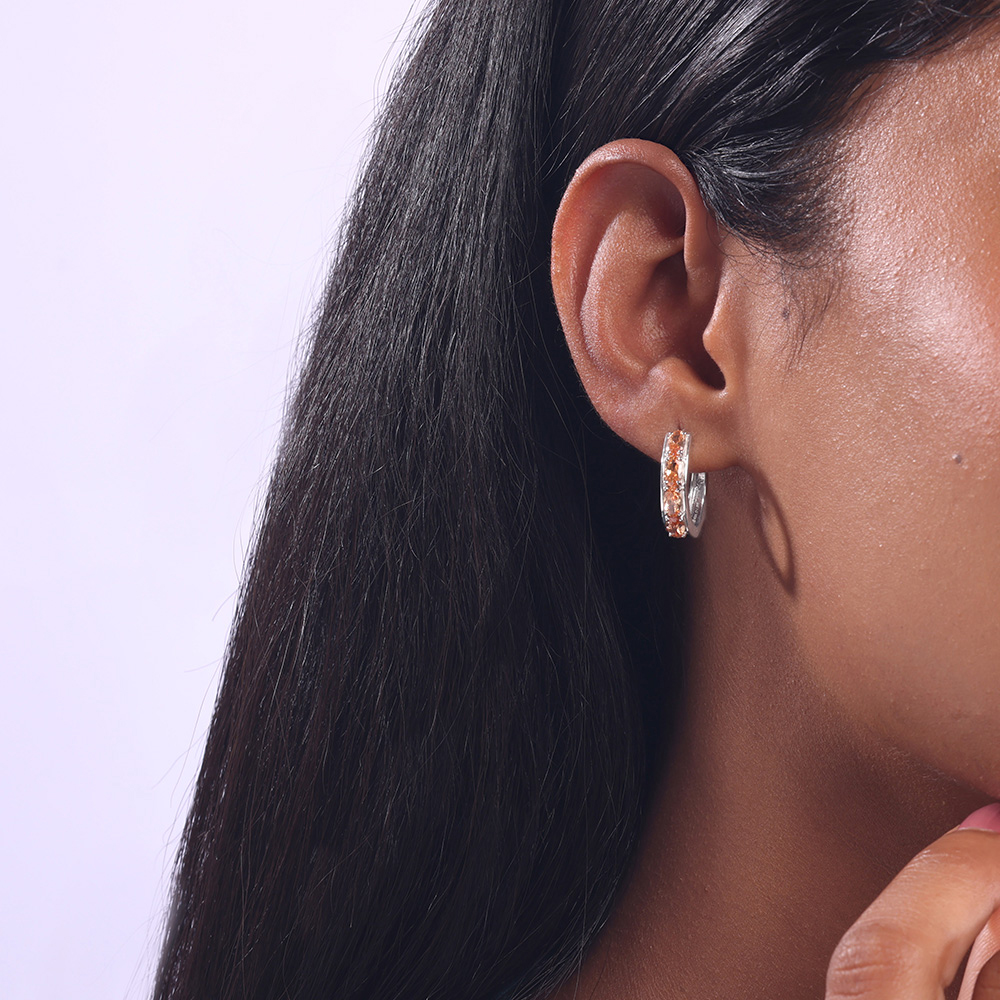 Glossy Glint Silver Earrings,,hi-res thumbnail 2