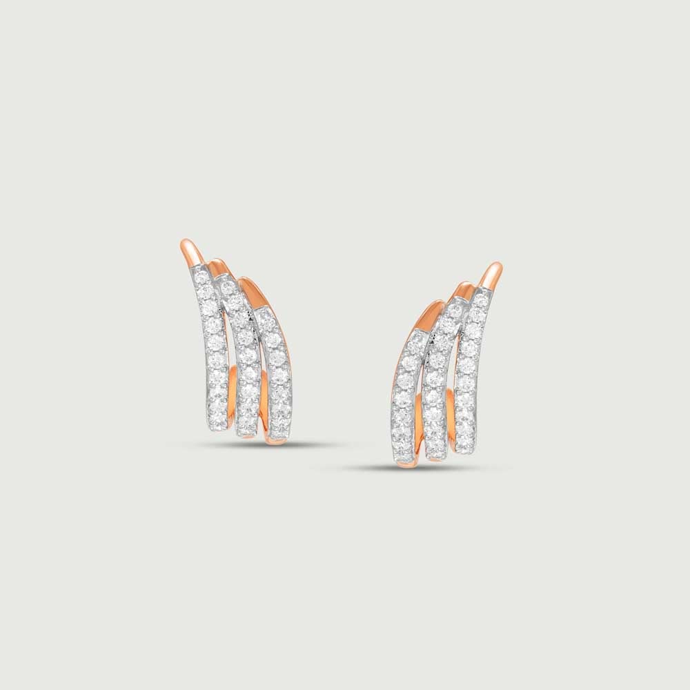 Gleaming Streak Diamond Hoop Earrings,,hi-res thumbnail 3
