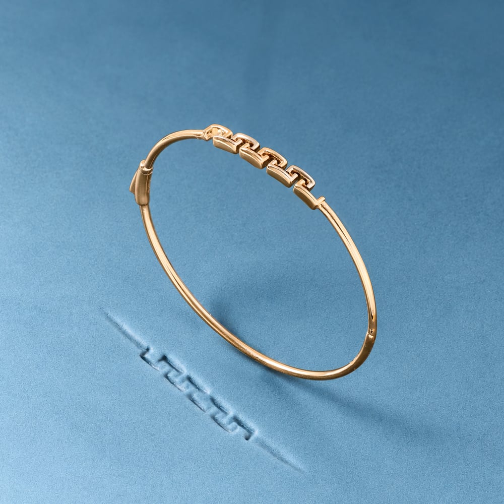 Refined Geometric Gold Bangle