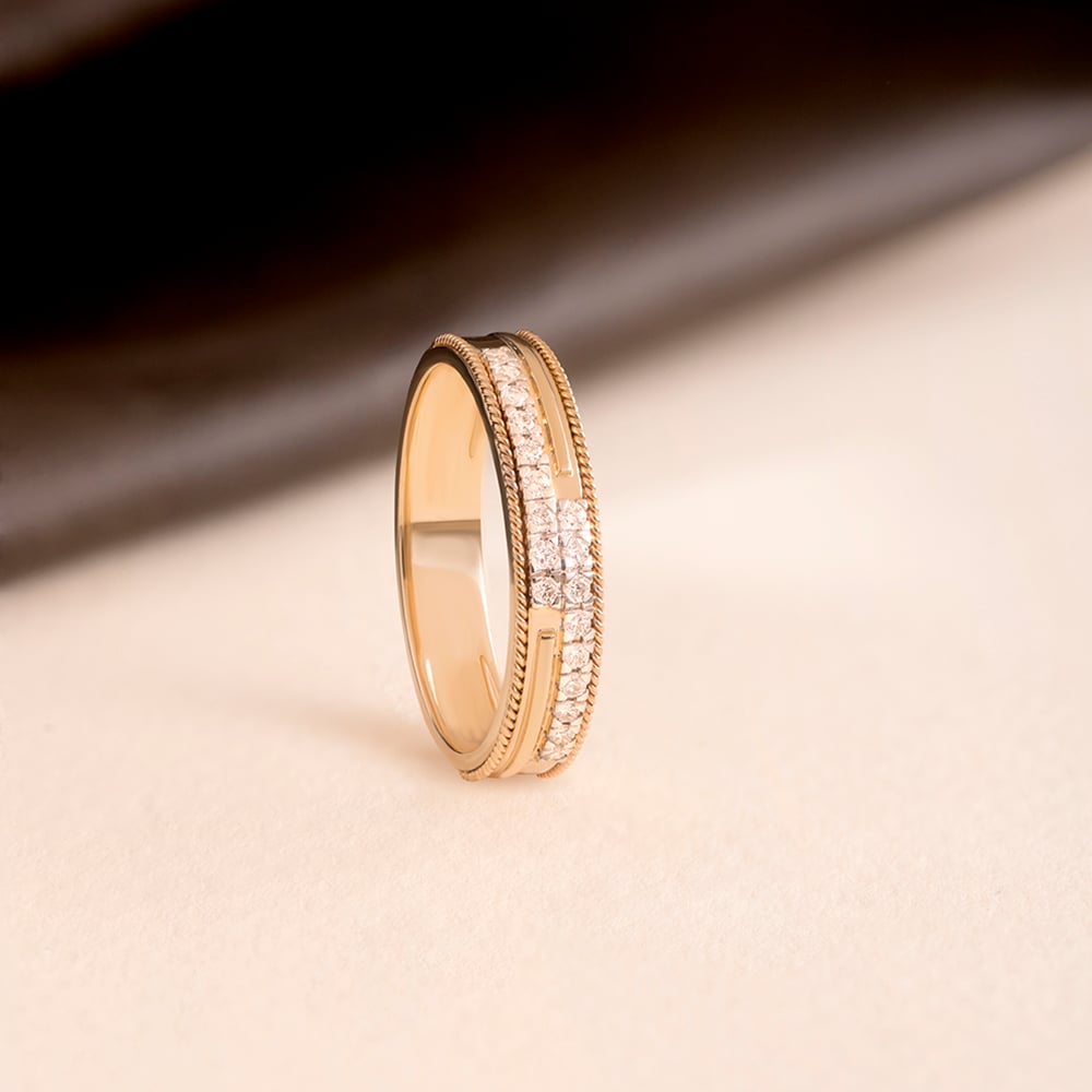 Layered Precision Gold & Diamond Ring for Men,,hi-res thumbnail 1