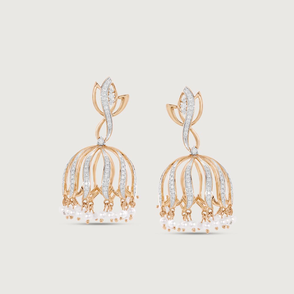 Chic Bloom Diamond Jhumka,,hi-res thumbnail 3