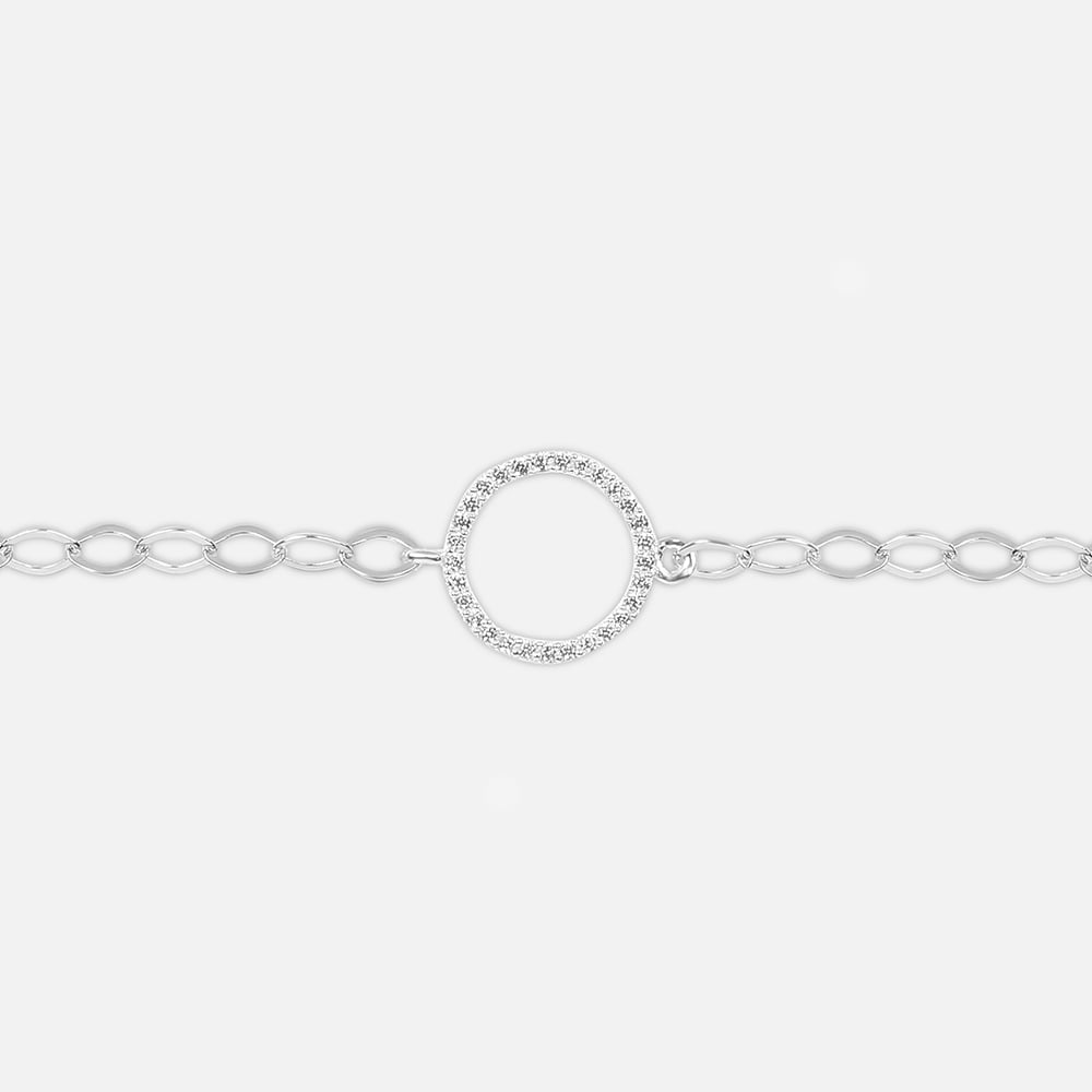 Glimmer Halo Single Silver Anklet,,hi-res thumbnail 4