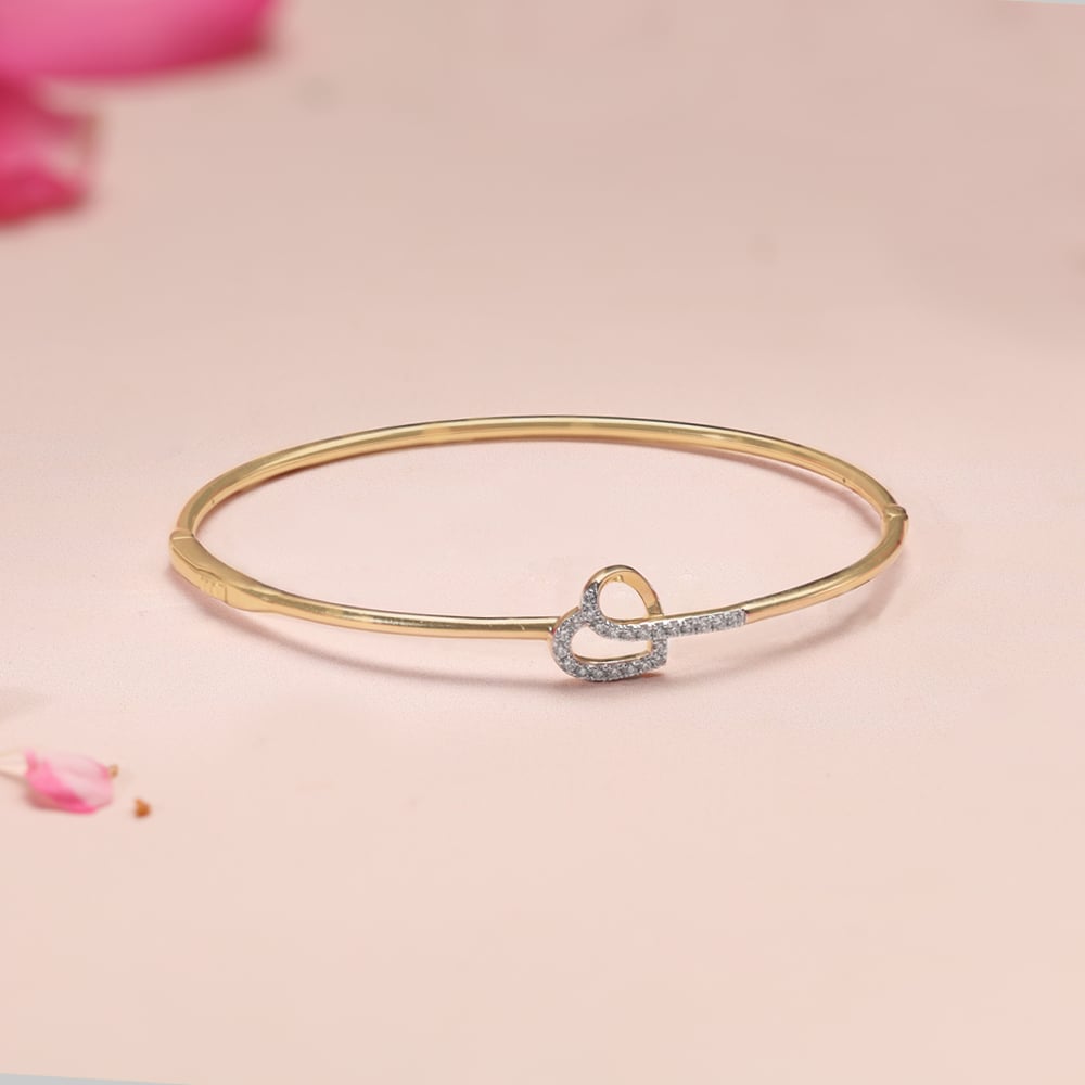 Love Story Diamond & Gold Bangle
