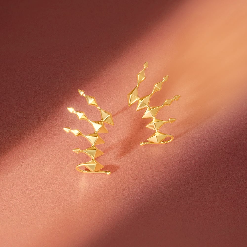 Bold Geometric Gold Stud Earrings,,hi-res thumbnail 1