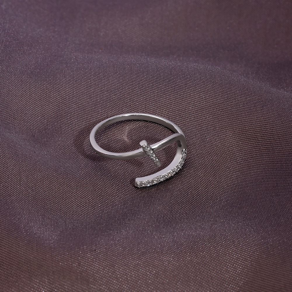 Modern Interlock Silver Ring