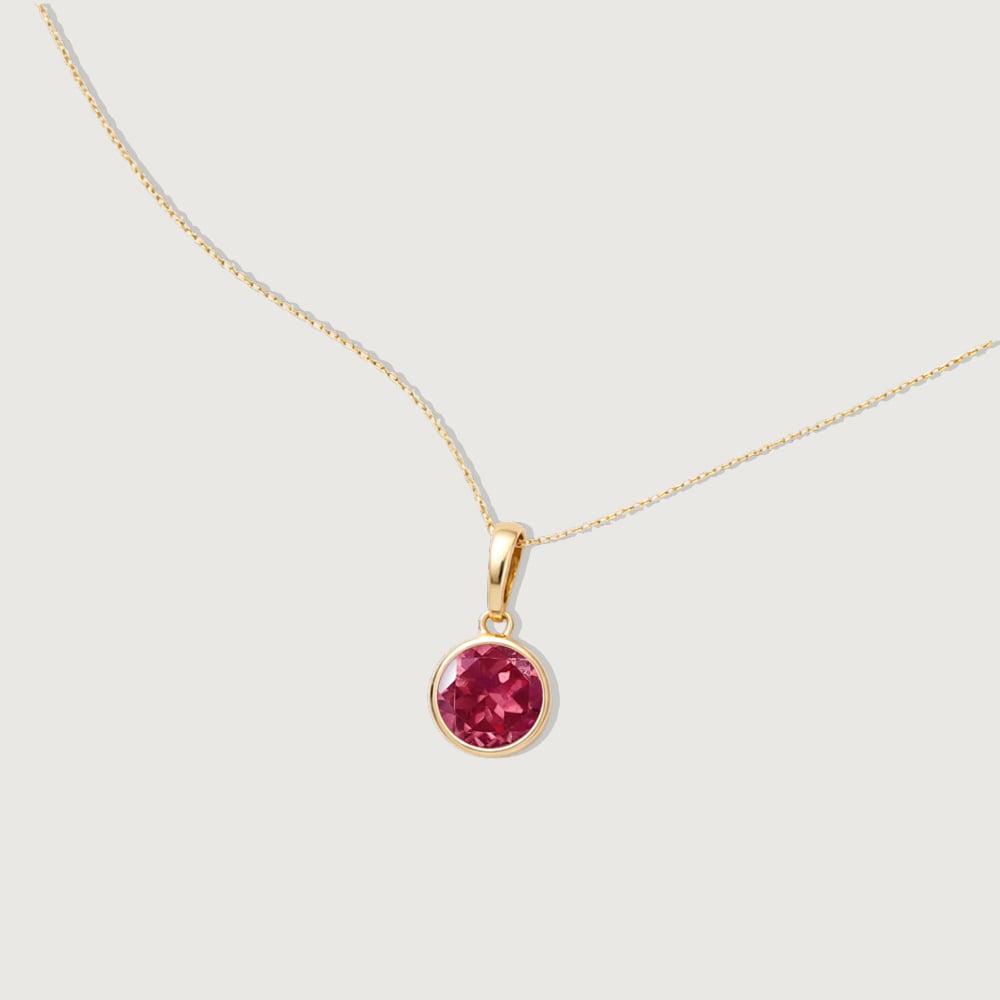 Structured Sleek Ruby Gold Pendant,,hi-res thumbnail 5