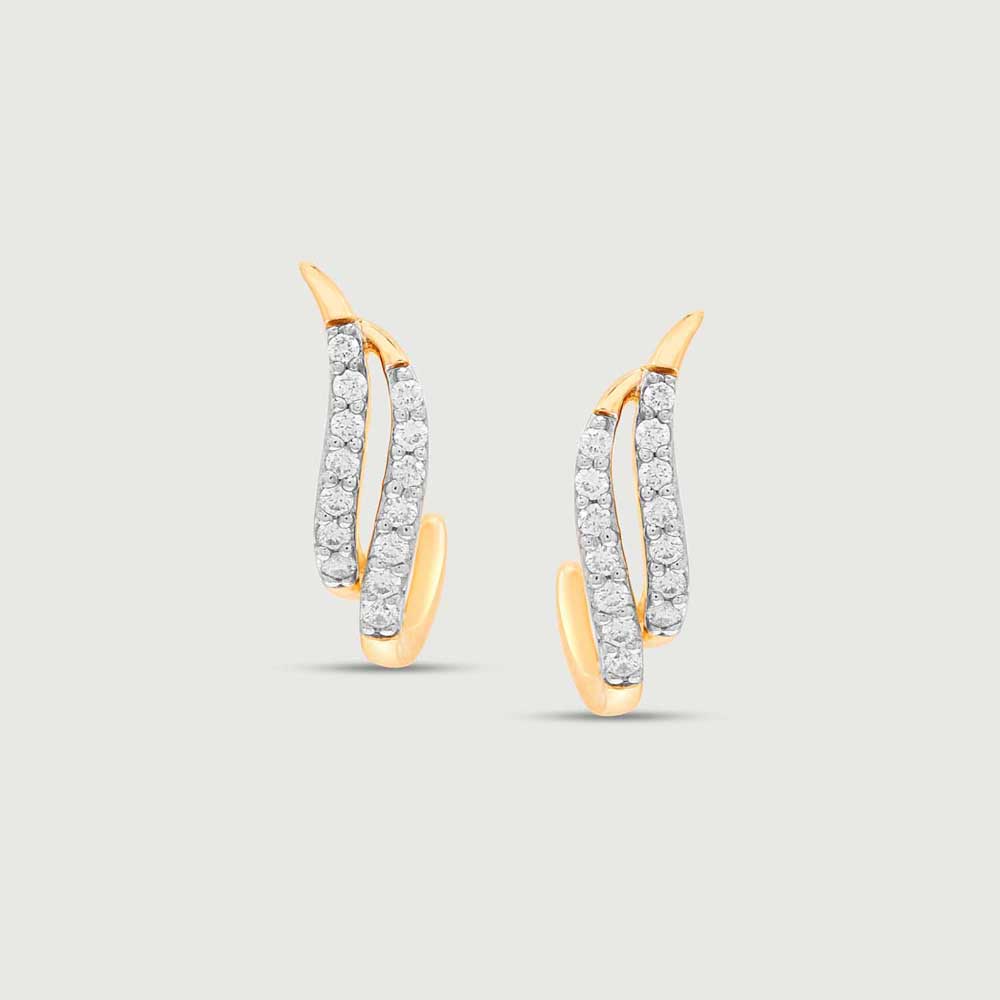 Gleaming Twist Diamond Hoop Earrings,,hi-res thumbnail 3