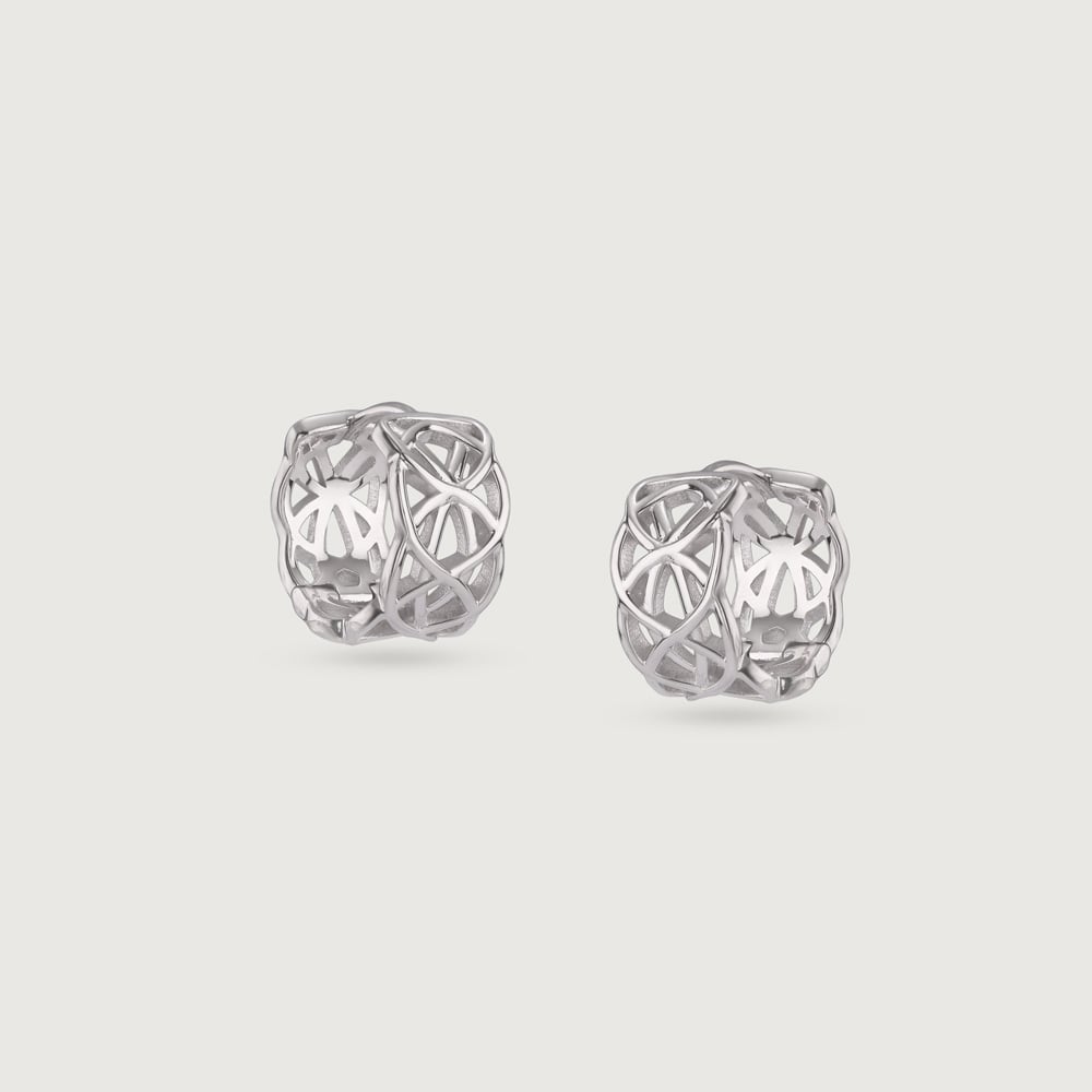 Edgy Maze Silver Earrings,,hi-res thumbnail 3