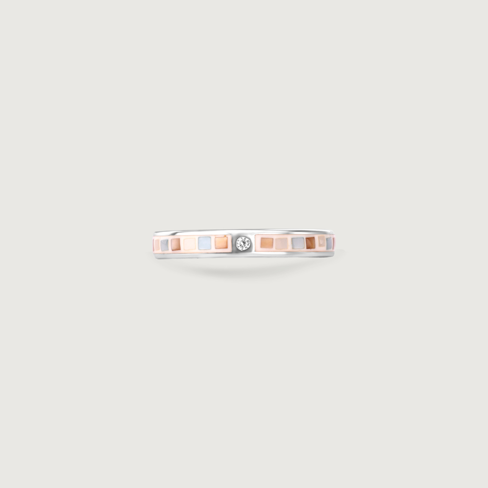 Soft Contemporary Mother of Pearl Silver Ring,,hi-res thumbnail 4