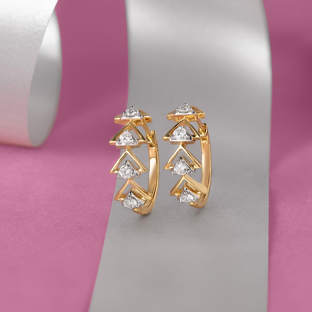 Modern Chic Gold & Diamond Hoop Earrings