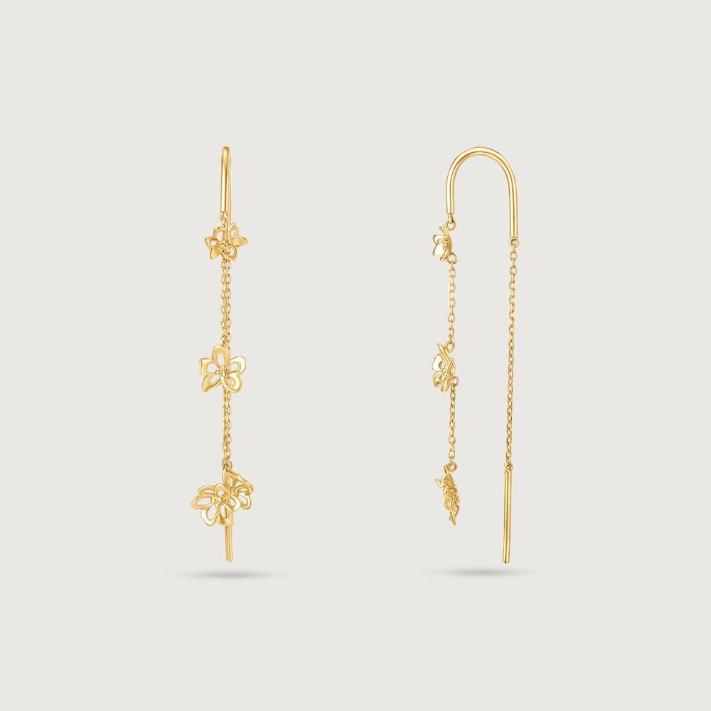 Flutter Bloom Gold Drop Earrings,,hi-res thumbnail 2