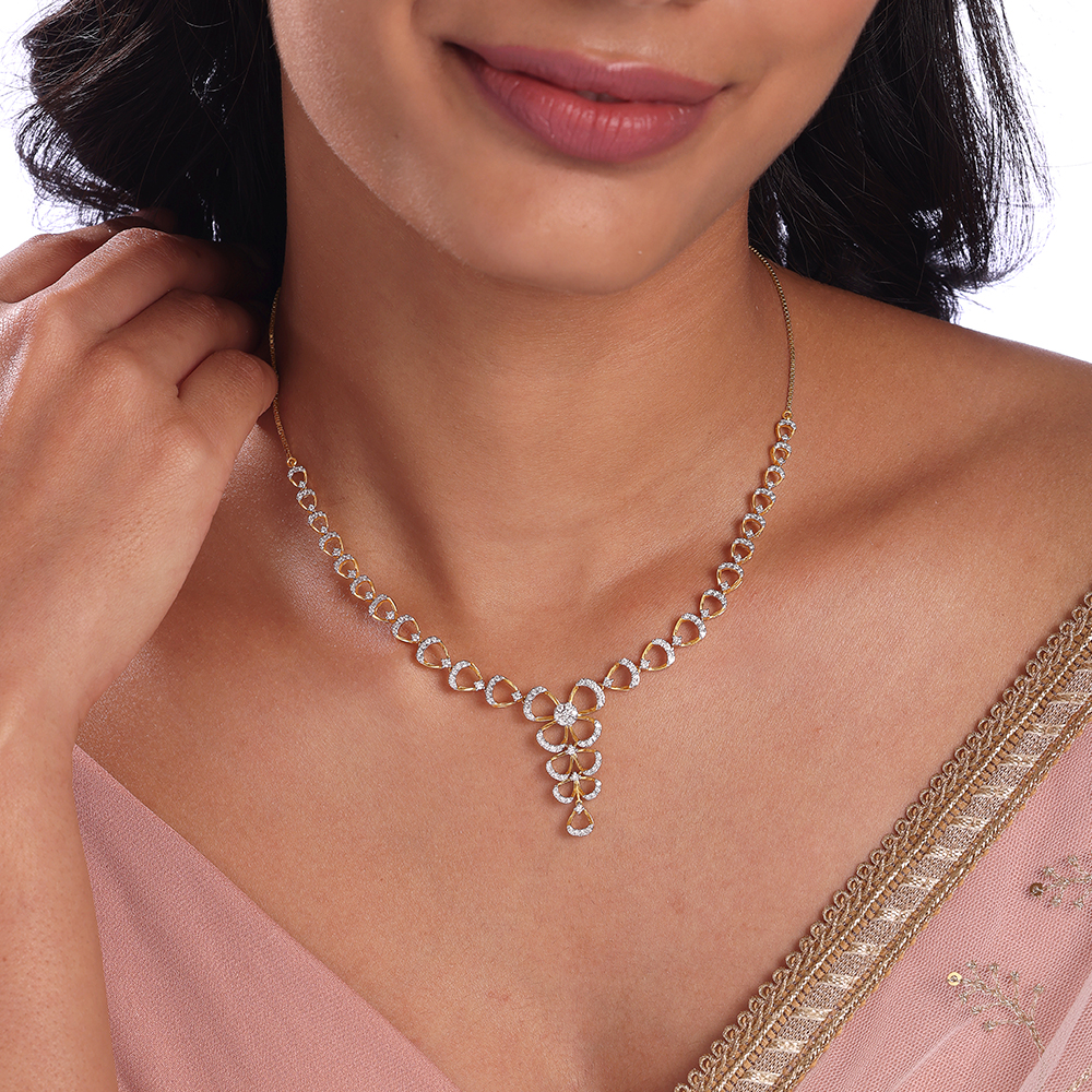 Delicate Bowtie Gold & Diamond Necklace,,hi-res thumbnail 2