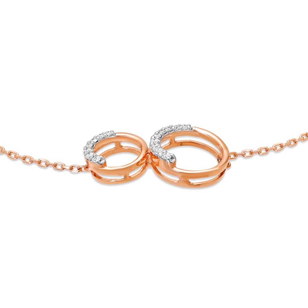 14KT Rose Gold Enthralling Circles Diamond Bracelet,,hi-res thumbnail 4