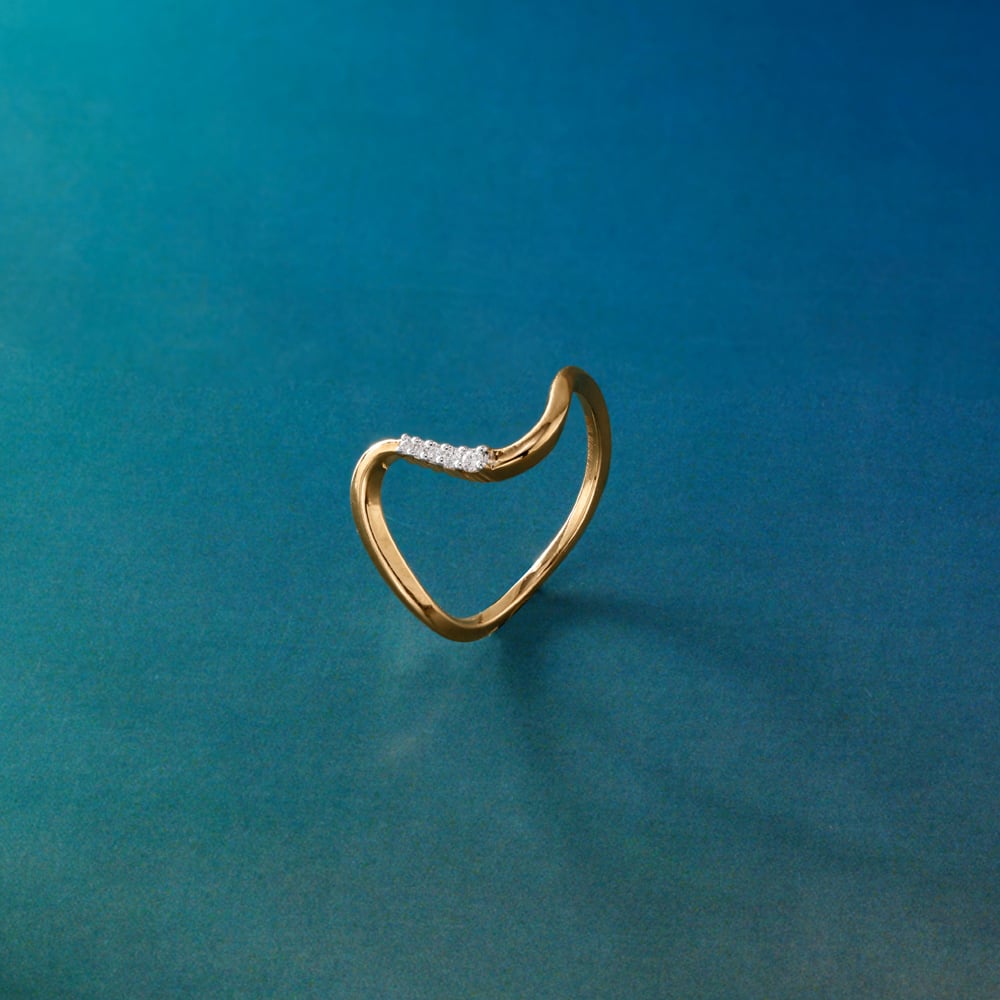 Modern Contour Diamond Ring