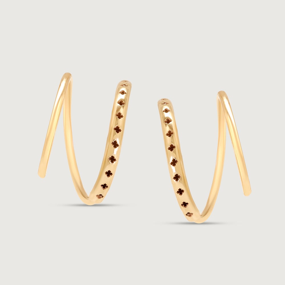 Galactic Spin Gold Hoop Earrings,,hi-res thumbnail 3
