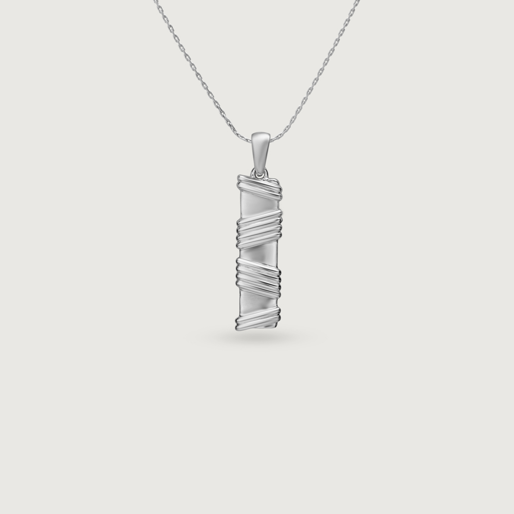 Wrapped Texture Silver Pendant,,hi-res thumbnail 3
