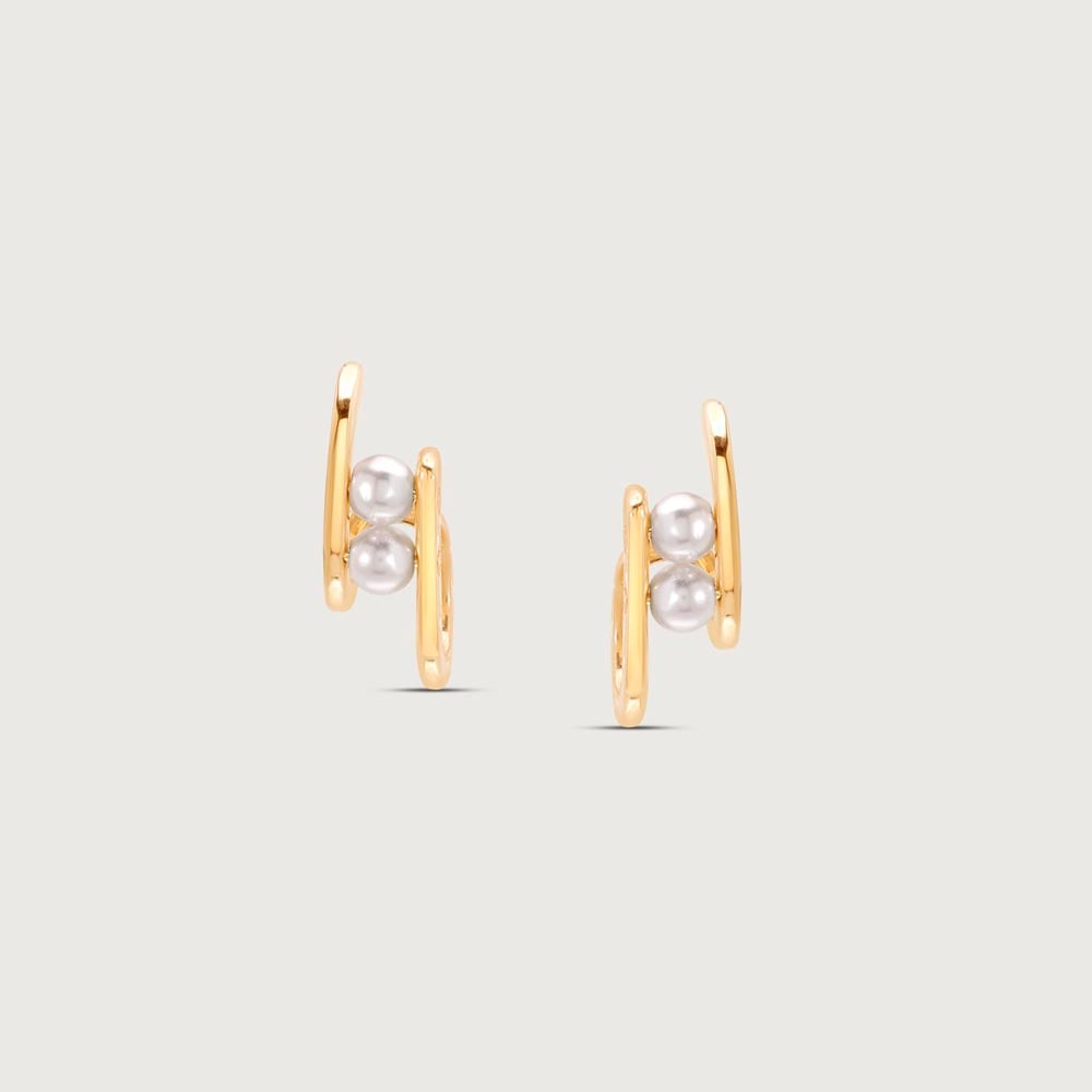 Bold Duo Pearl Stud Earrings,,hi-res thumbnail 3