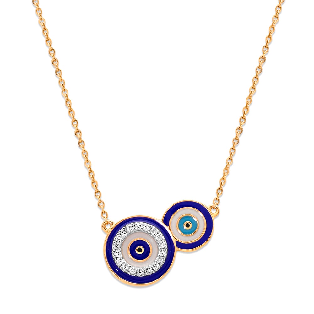 14KT Yellow Gold Divine Protection Diamond Necklace,,hi-res thumbnail 1