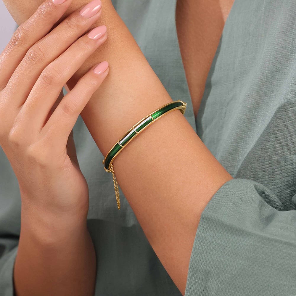 Sleek Linear Diamond Bangle,,hi-res thumbnail 2