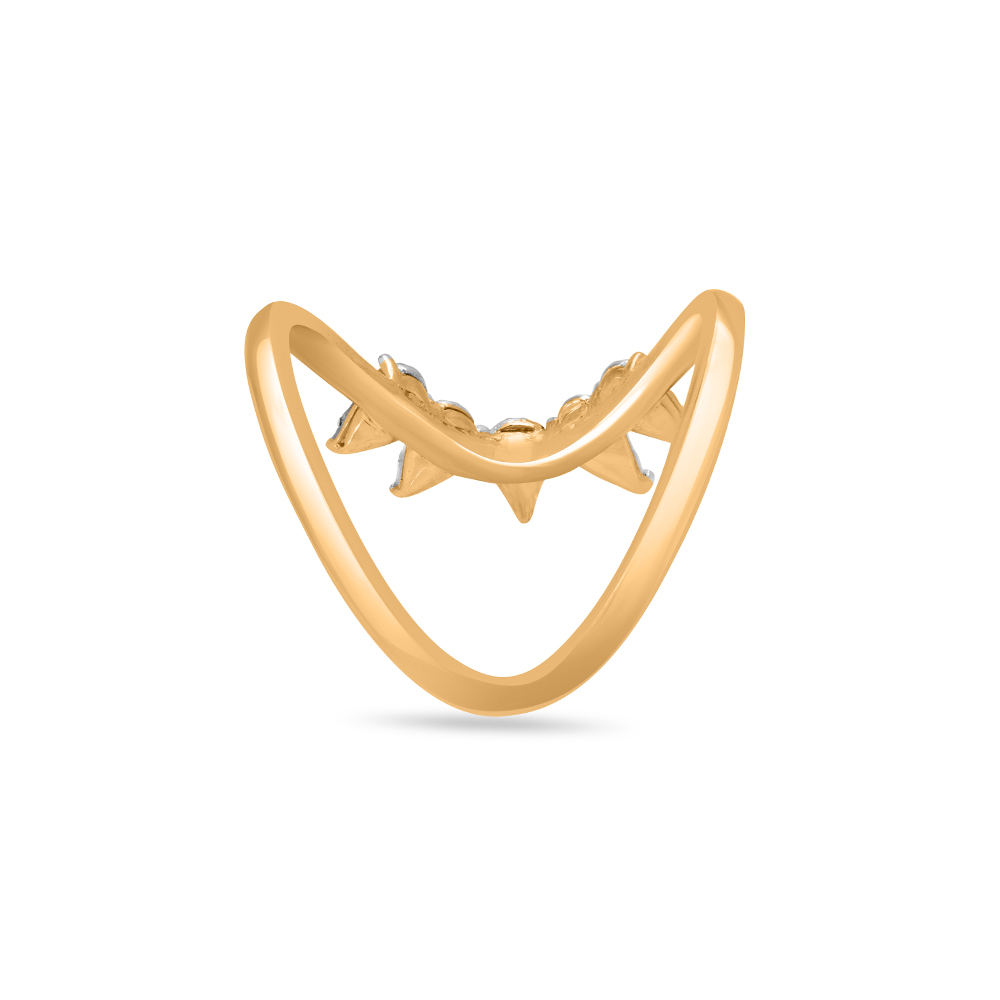 18KT Yellow And White Gold Diamond Studded Vanki Ring,,hi-res thumbnail 4