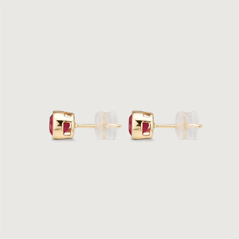 Modern Refined Ruby Gold Stud Earrings,,hi-res thumbnail 5