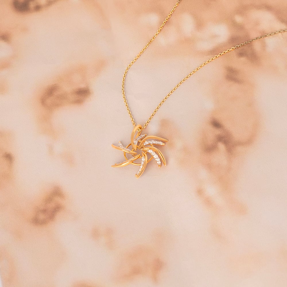 Whirlwind Sparkle Gold & Diamond Pendant,,hi-res thumbnail 1