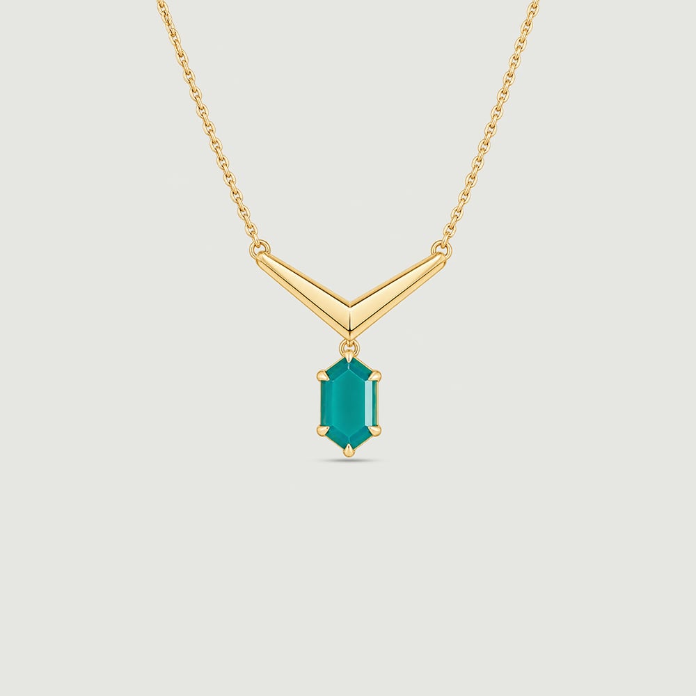 Welcoming Geometric Green Onyx Necklace,,hi-res thumbnail 2