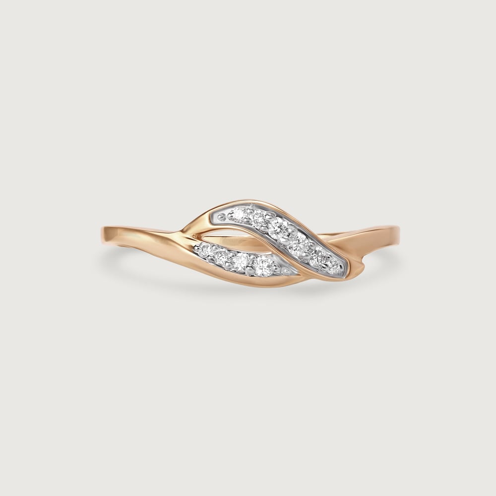 Wavelit Leaves 14 Kt Gold & Diamond Ring,,hi-res thumbnail 3