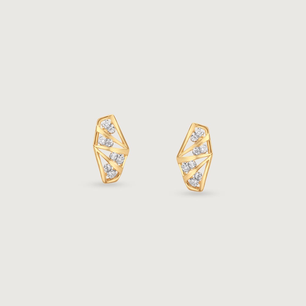Sunlit Facet Diamond Stud Earrings,,hi-res thumbnail 3