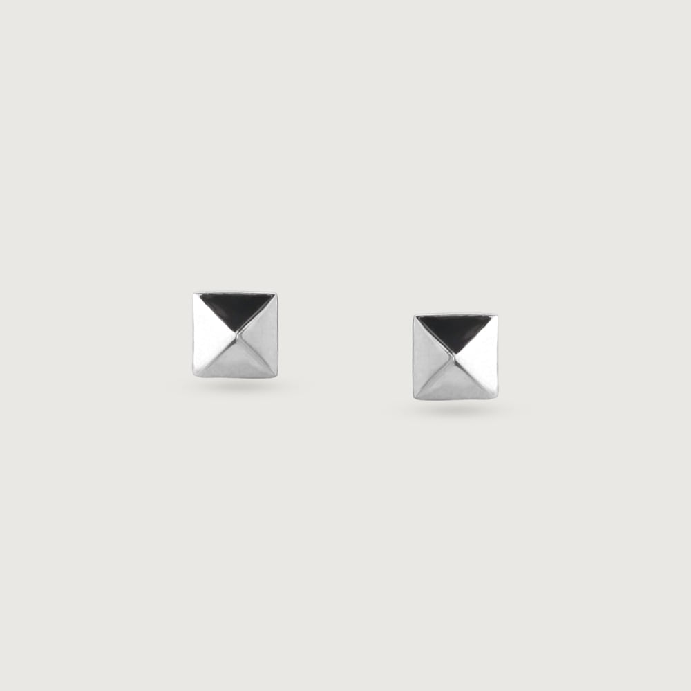 Bold Noir Silver Stud Earrings,,hi-res thumbnail 3