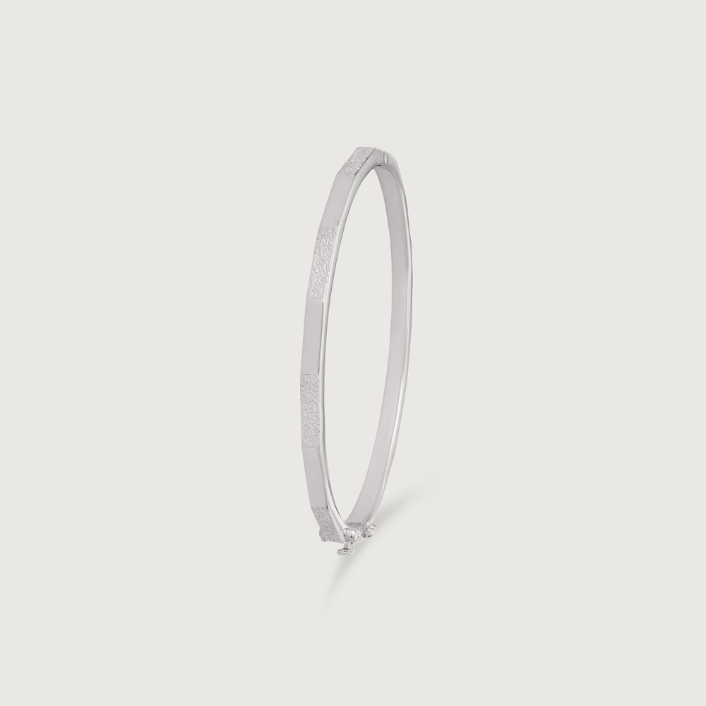 Edgy Angular Silver Bangle,,hi-res thumbnail 4