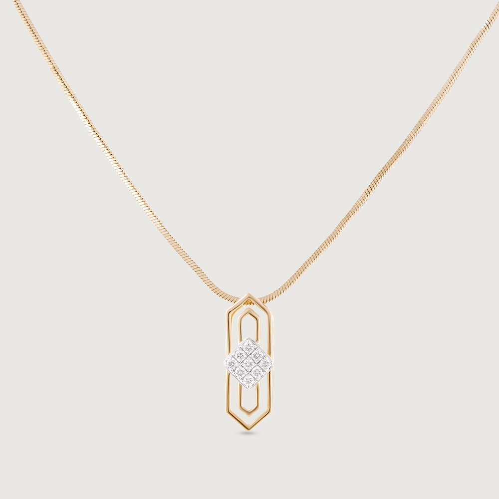 Prism Shield Gold & Diamond Pendant,,hi-res thumbnail 3