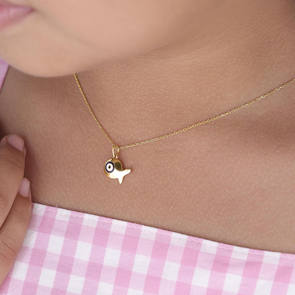 Happy Fish Gold Pendant,,hi-res thumbnail 2