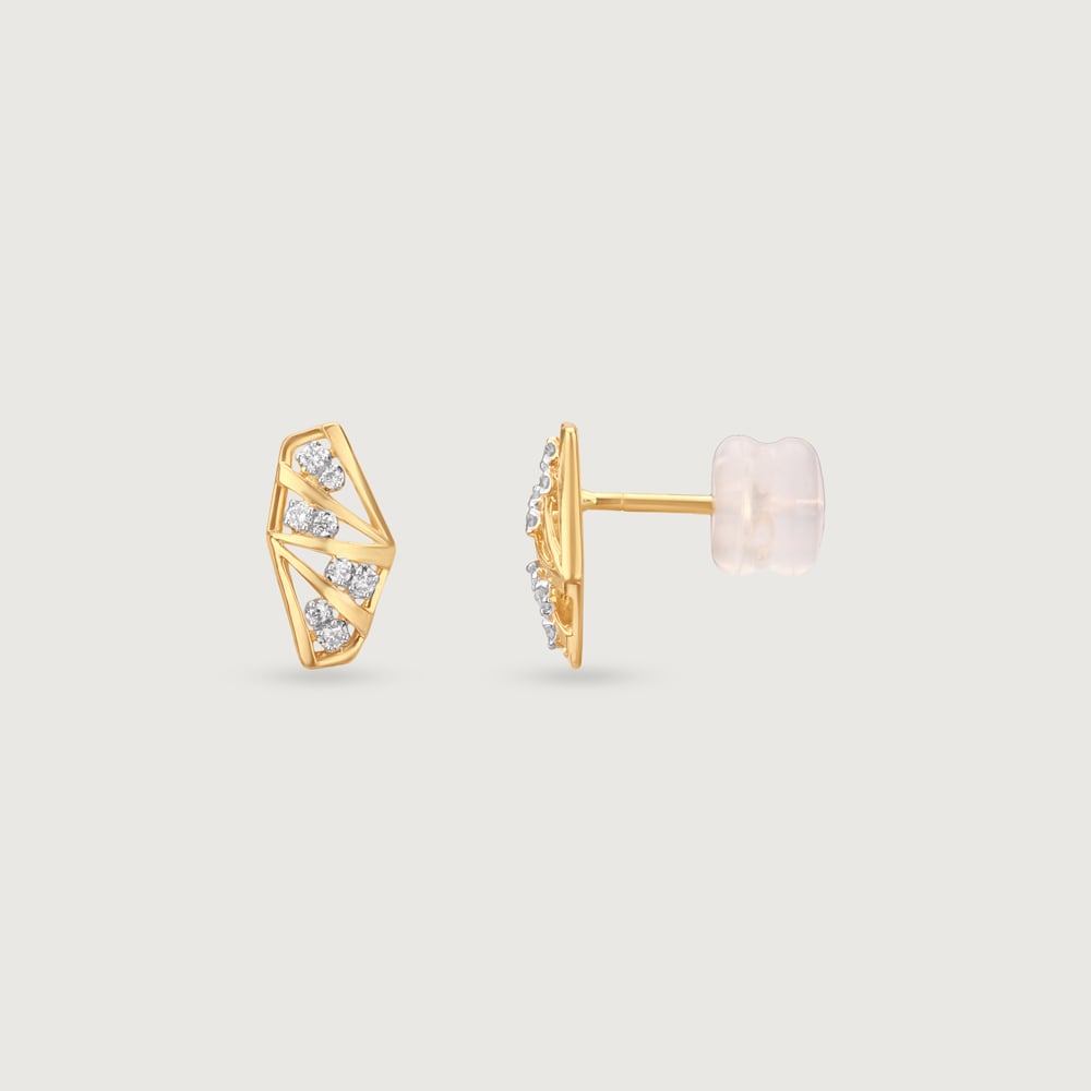 Sunlit Facet Diamond Stud Earrings,,hi-res thumbnail 4