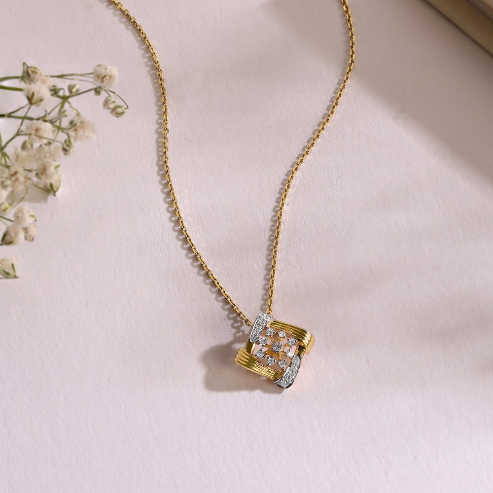 Luxe Floral Gold & Diamond Necklace,,hi-res thumbnail 1