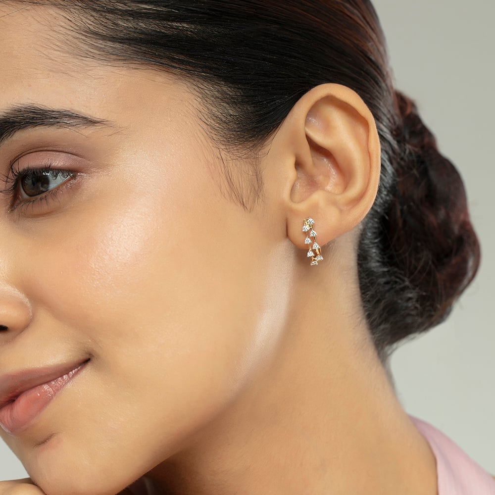 Radiant Luxe Gold & Diamond Hoop Earrings,,hi-res thumbnail 2