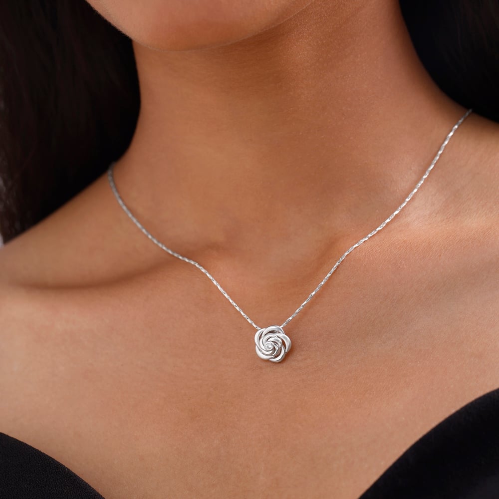 Rosette Glow Silver Pendant,,hi-res thumbnail 2