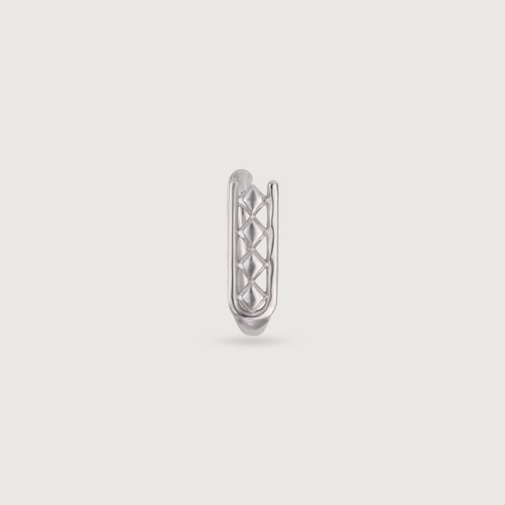 Playful Lattice Silver Nose Pin,,hi-res thumbnail 4