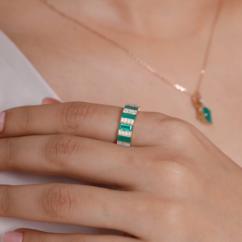 Sleek Alternating Green Onyx Ring,,hi-res thumbnail 2