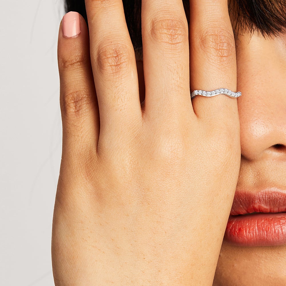 Dazzling Wave Silver Ring,,hi-res thumbnail 2