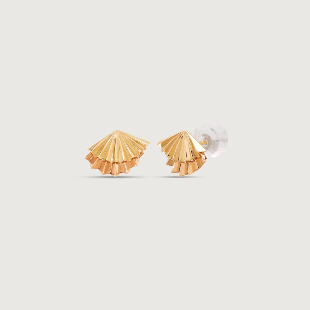 Twilight Shell Gold Stud Earrings,,hi-res thumbnail 3